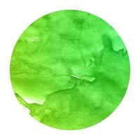 grön hand dragen vattenfärg cirkulär ram bakgrund textur med fläckar foto