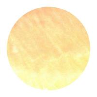 värma gul hand dragen vattenfärg cirkulär ram bakgrund textur med fläckar foto