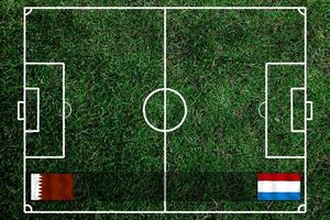 fotboll kopp konkurrens mellan de nationell qatar och nationell nederländerna. foto