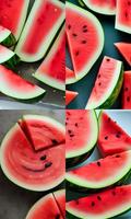 skivad vattenmelon frukt foto