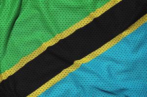 tanzania flagga tryckt på en polyester nylon- sportkläder maska fabri foto