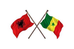 albania mot senegal två Land flaggor foto