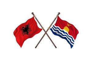 albania mot kiribati två Land flaggor foto