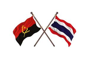 angola mot thailand två Land flaggor foto