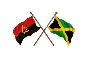 angola mot jamaica två Land flaggor foto