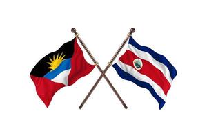 antigua och barbuda mot costa rica två Land flaggor foto