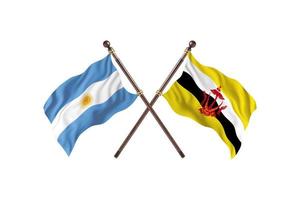 argentina mot brunei två Land flaggor foto