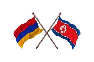 armenia mot norr korea två Land flaggor foto