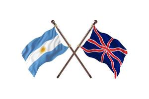 argentina mot förenad rike två Land flaggor foto