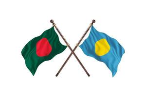 bangladesh mot palau två Land flaggor foto