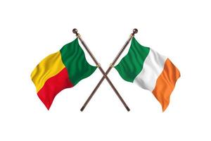 benin mot irland två Land flaggor foto