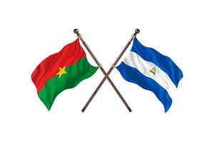 Burkina faso mot nicaragua två Land flaggor foto
