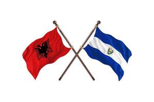albania mot el salvador två Land flaggor foto