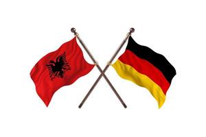 albania mot Tyskland två Land flaggor foto