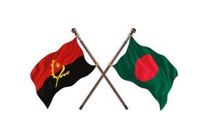 angola mot bangladesh två Land flaggor foto