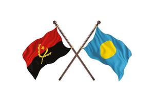 angola mot palau två Land flaggor foto