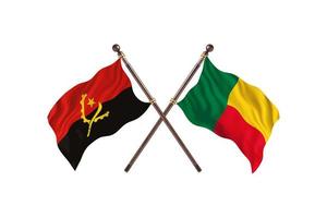 angola mot benin två Land flaggor foto