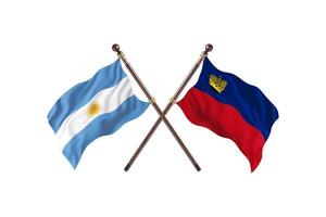 argentina mot liechtenstein två Land flaggor foto