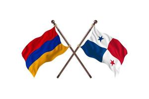armenia mot panama två Land flaggor foto