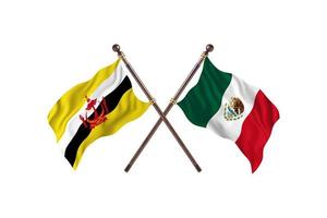 brunei mot mexico två Land flaggor foto