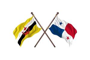 brunei mot panama två Land flaggor foto