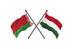 Vitryssland mot ungern två Land flaggor foto