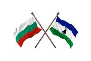 bulgarien mot lesotho två Land flaggor foto