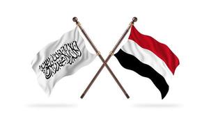 islamic emirat av afghanistan mot jemen två Land flaggor foto