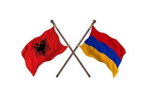 albania mot armenia två Land flaggor foto
