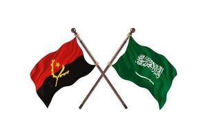 angola mot saudi arabien två Land flaggor foto