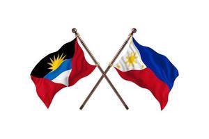 antigua och barbuda mot filippinerna två Land flaggor foto