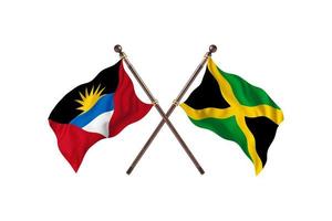 antigua och barbuda mot jamaica två Land flaggor foto