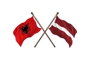 albania mot lettland två Land flaggor foto