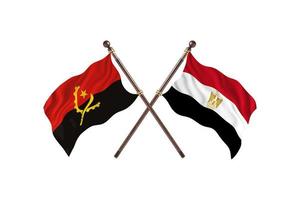 angola mot egypten två Land flaggor foto
