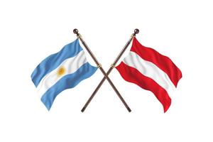 argentina mot österrike två Land flaggor foto