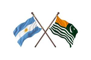 argentina mot kashmir två Land flaggor foto