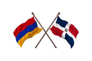 armenia mot Dominikanska republik två Land flaggor foto