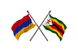 armenia mot zimbabwe två Land flaggor foto