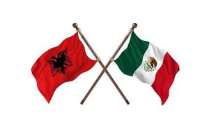 albania mot mexico två Land flaggor foto