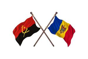 angola mot moldavien två Land flaggor foto