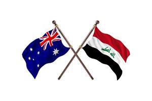 Australien mot irak två Land flaggor foto