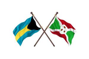 Bahamas mot burundi två Land flaggor foto