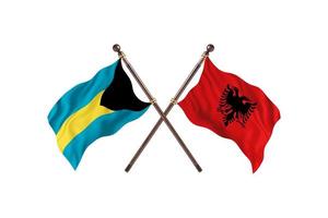 Bahamas mot albania två Land flaggor foto