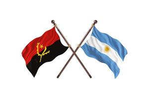 angola mot argentina två Land flaggor foto