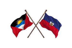 antigua och barbuda mot haiti två Land flaggor foto