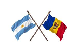 argentina mot moldavien två Land flaggor foto