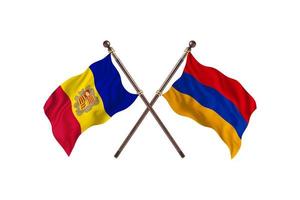 andorra mot armenia två Land flaggor foto