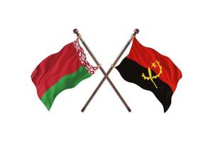 Vitryssland mot angola två Land flaggor foto