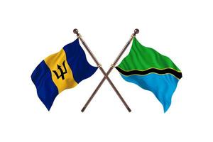 barbados mot tanzania två Land flaggor foto