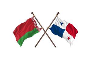 Vitryssland mot panama två Land flaggor foto